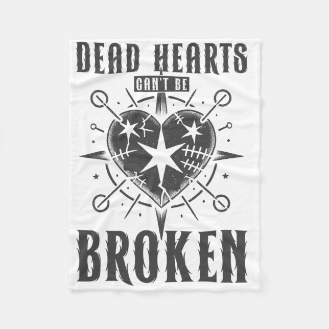 Manta Polar Dead Hearts Can't Be Broken. Goth, Emo Scene, Dark (Anverso)