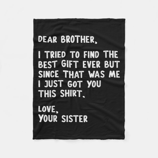 Manta Polar Dear Brother Quote Funny Sibling Humor Joke From S (Anverso)