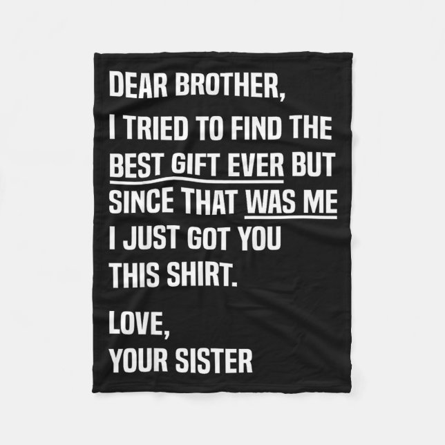 Manta Polar Dear Brother Quote Funny Sibling Humor Joke From S (Anverso)