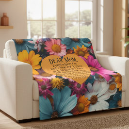 Manta Polar Dear Mom Floral Fleece Blanket Love Gift
