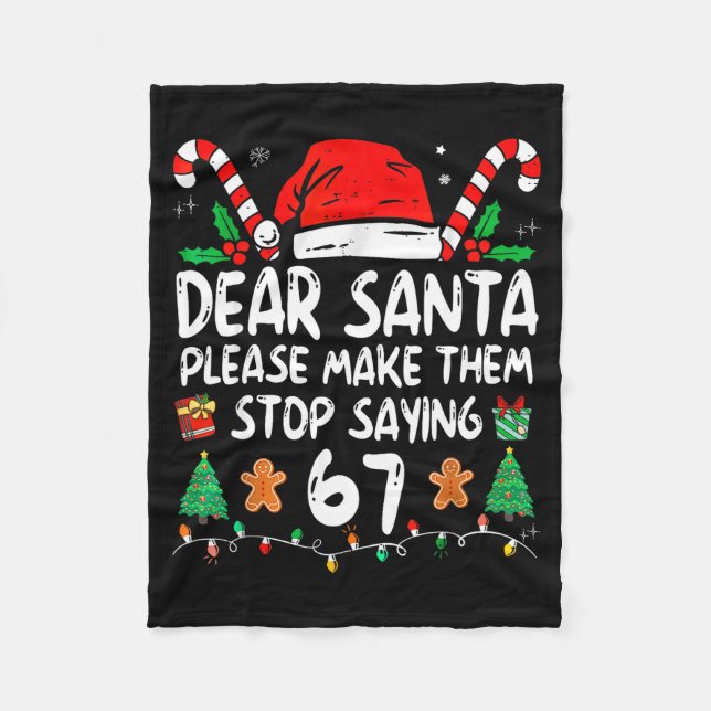 Manta Polar Dear Santa 67 Funny Christmas Six Seven 6-7 Meme M (Anverso)