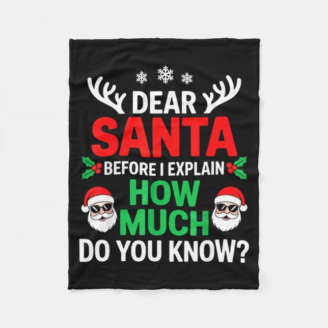 Manta Polar Dear Santa Before I Explain How Much Do You Know  (Anverso)