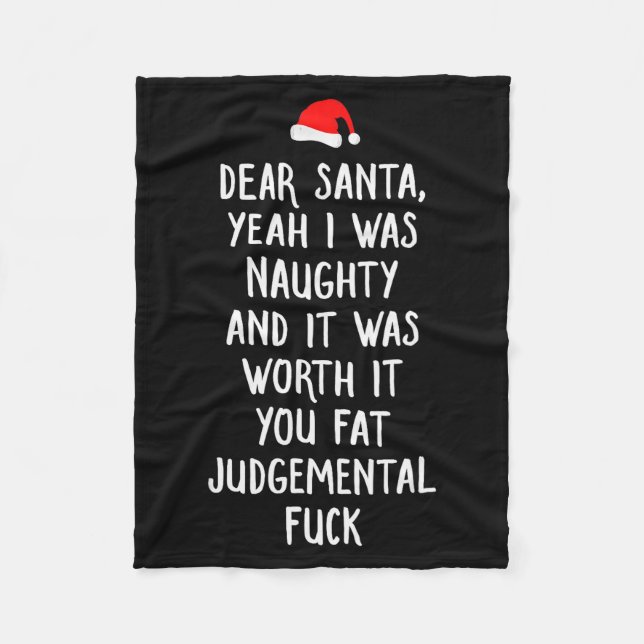 Manta Polar Dear Santa Funny Inappropriate Christmas  (Anverso)