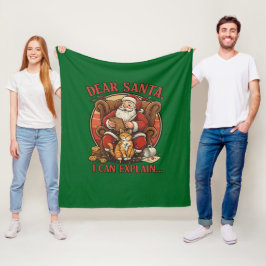 Manta Polar Dear Santa I Can Explain Fleece Blanket