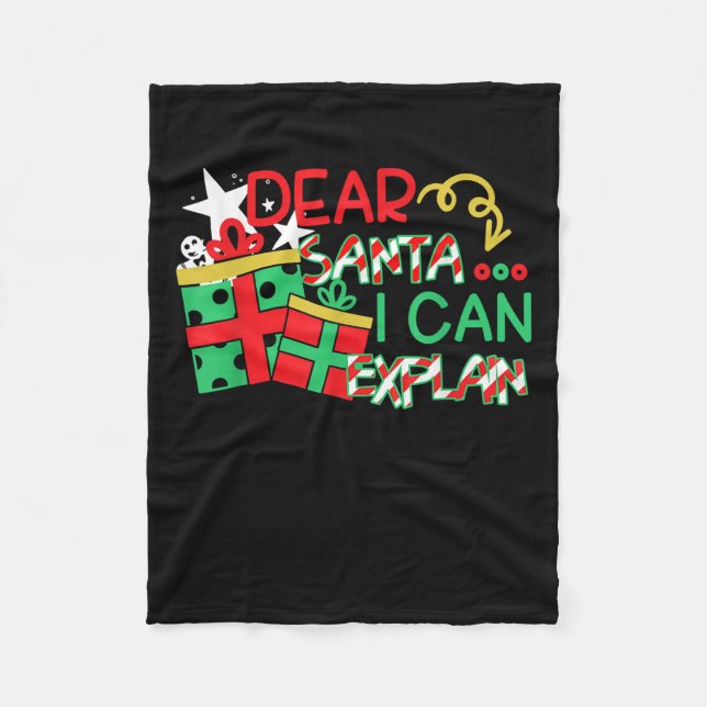 Manta Polar Dear Santa I Can Explain Shirt Christmas Quote  (Anverso)