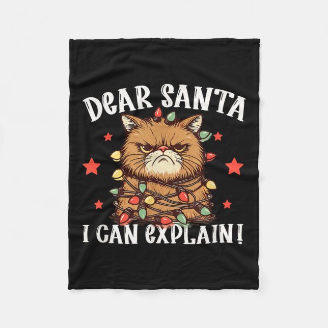 Manta Polar Dear Santa I Can Explain The Cat Did It Funny Chri (Anverso)