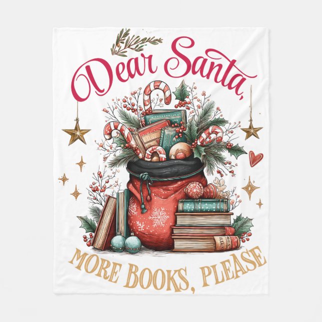 Manta Polar Dear Santa, More Books Please  (Anverso)