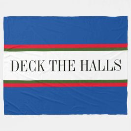 Manta Polar DECIR LAS HALLS franjas blancas rojas azules