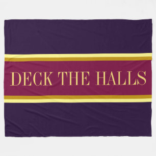 Manta Polar DECK HALLS Festious Burgundy Purple Stripes
