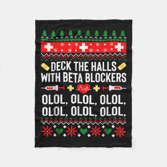 Manta Polar Deck The Halls With Beta Blockers Nurse Christmas  (Anverso)