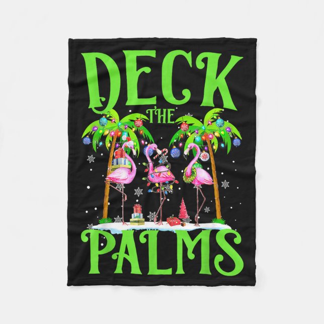 Manta Polar Deck The Palms Flamingo Trocal Christmas Lights Pa (Anverso)