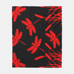 Manta Polar Decoración con patrones de libélula