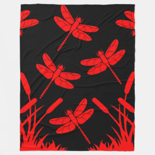 Manta Polar Decoración con patrones de libélula