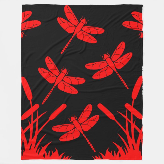 Manta Polar Decoración con patrones de libélula (Anverso)