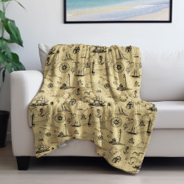 Manta Polar Decoración costera del barco náutico vintage