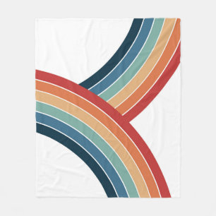 Manta Polar Decoración de arcoiris de estilo doble retro color