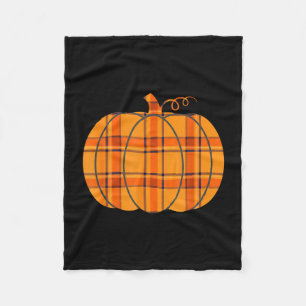 Manta Polar Decoración de calabaza a cuadros para Halloween y