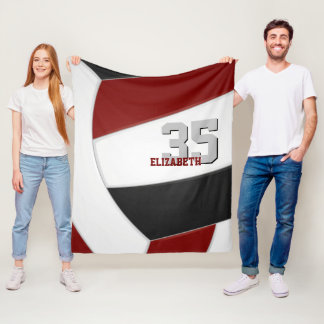 Manta Polar decoración de la sala de voleibol maroon black tea