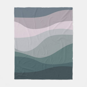 Manta Polar Decoración de ondas de estilo retro violeta y turq