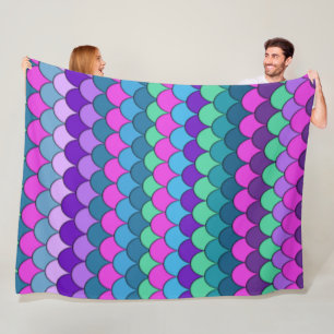 Manta Polar Decoración de Sirena Multicolor Colorida