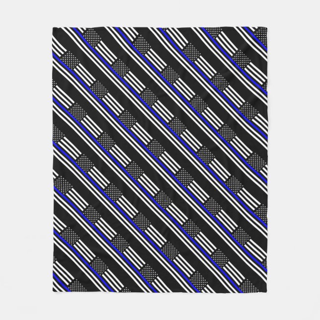 Manta Polar Decoración delgada de la línea azul americana (Anverso)