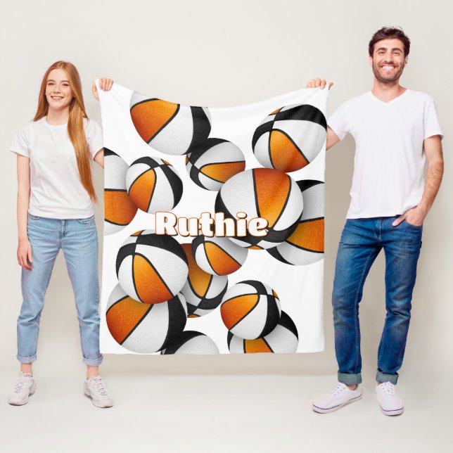 Manta Polar decoración deportiva naranja en equipo de balonces (In situ)