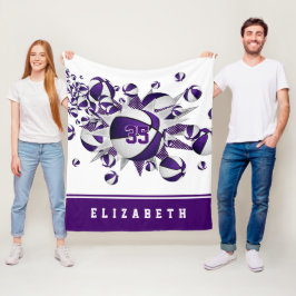 Manta Polar decoración deportiva púrpura chicas estrellas de b