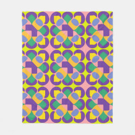 Manta Polar 🌈 Decoración Geométrica Abstracta Vibrante de Col