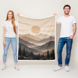 Manta Polar Decoración Occidental Rústica para Hogar de Montañ