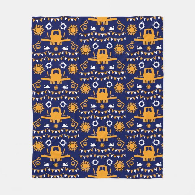 Manta Polar Decoración Y Regalos De Barcos Cercanos (Anverso)