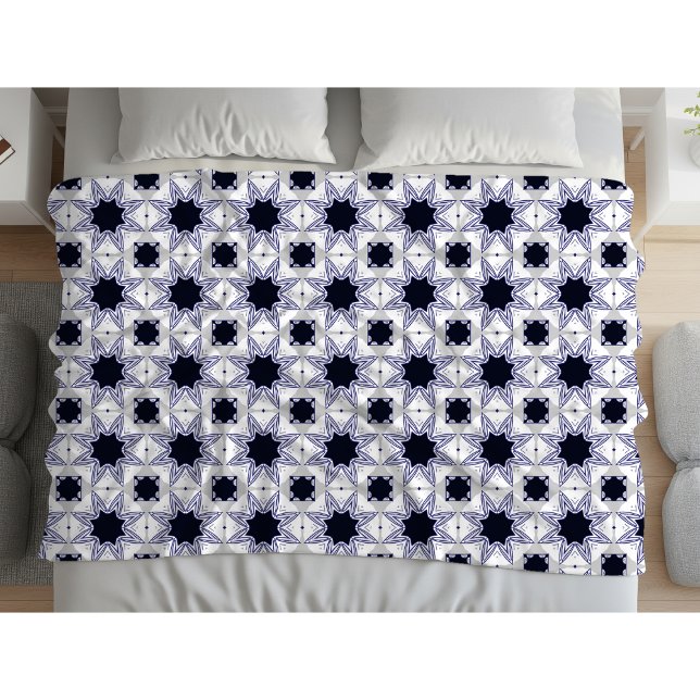 Manta Polar Decorative geometric patterned baby blue star (Subido por el creador)
