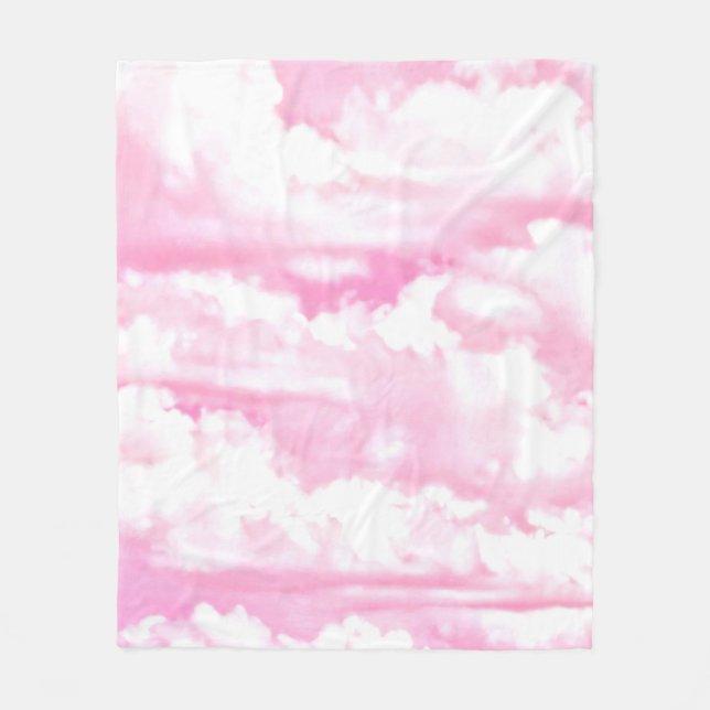 Manta Polar Decorativo Elegante Polvo suave Nubes rosadas (Anverso)