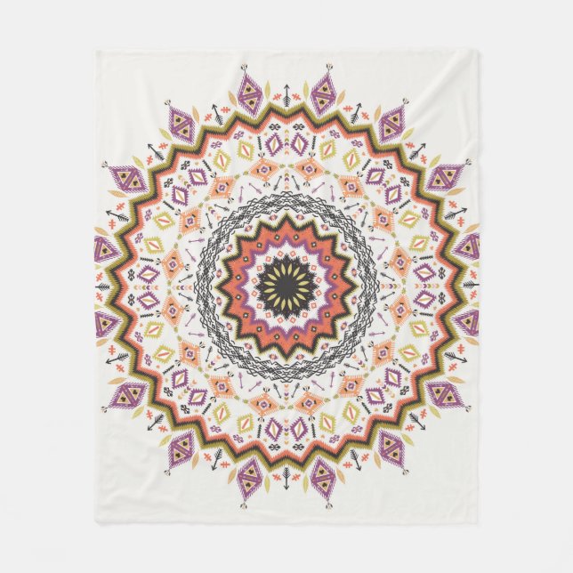 Manta Polar Decorativo étnico: Ornamento nativo de época (Anverso)