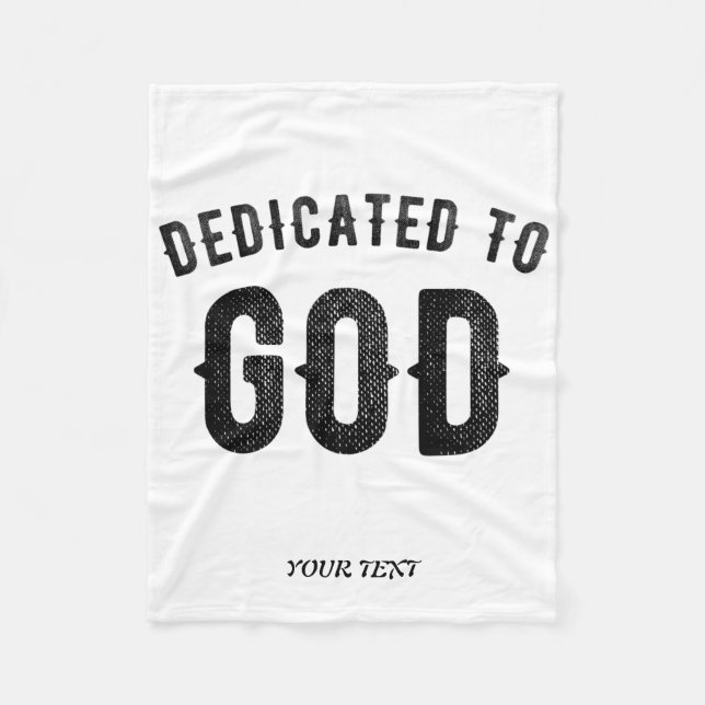 MANTA POLAR DEDICADO A DIOS PERSONALIZABLE GUAY TEXTO NEGRO (Anverso)