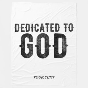 MANTA POLAR DEDICADO A DIOS PERSONALIZABLE GUAY TEXTO NEGRO