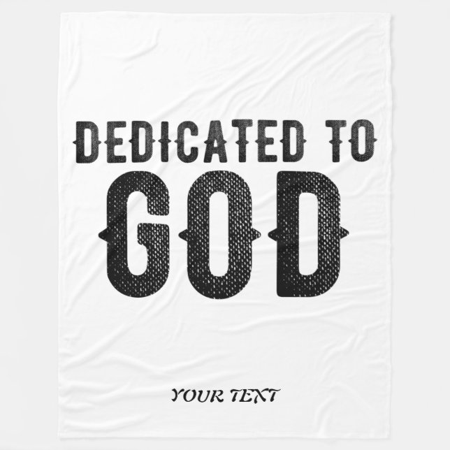MANTA POLAR DEDICADO A DIOS PERSONALIZABLE GUAY TEXTO NEGRO (Anverso)