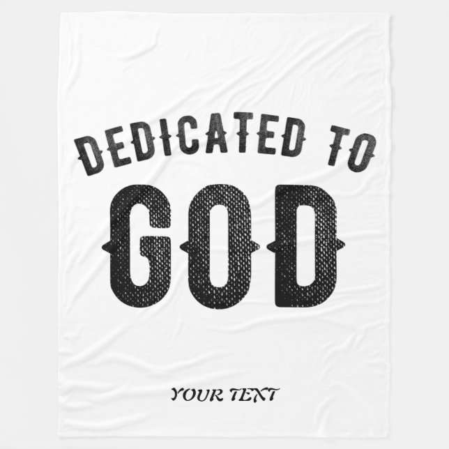 MANTA POLAR DEDICADO A DIOS PERSONALIZABLE GUAY TEXTO NEGRO (Anverso)