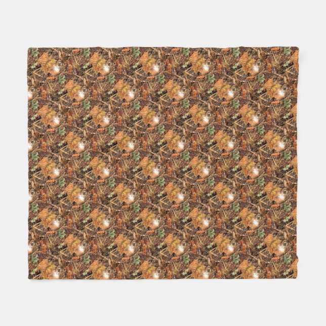 Manta Polar Dedo de cola blanca de camuflaje negro (Frente (Horizontal))