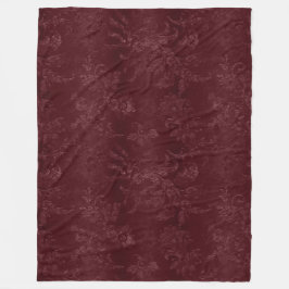 Manta Polar Deep Red Burgundy Floral Christmas