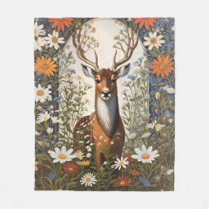 Manta Polar Deer en medio de flores de margarita