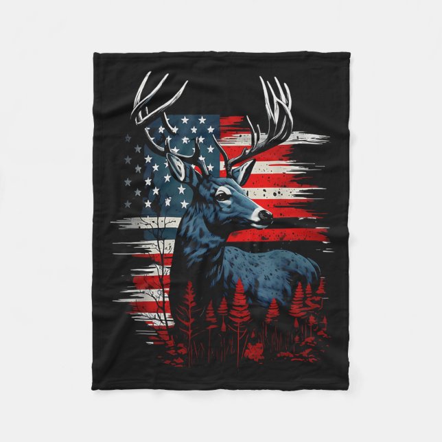 Manta Polar Deer Hunting American Flag Whitetail Buck Antlers  (Anverso)