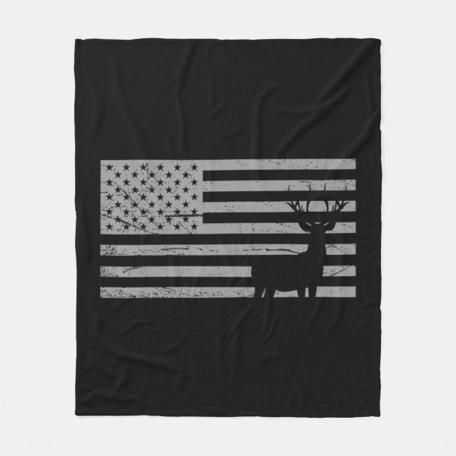 Manta Polar Deer Hunting And America Flag  Hunting Lover Gift (Anverso)