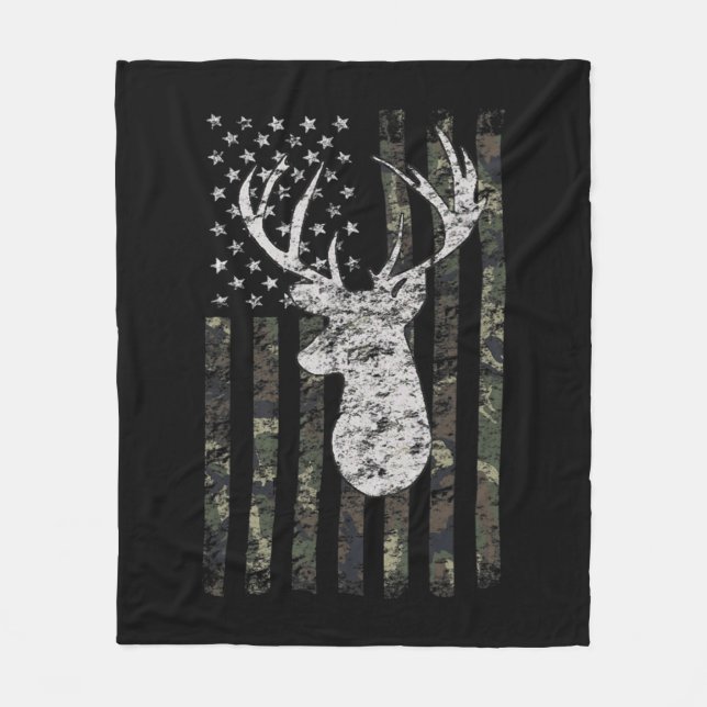 Manta Polar Deer Hunting Camo American Flag  (Anverso)