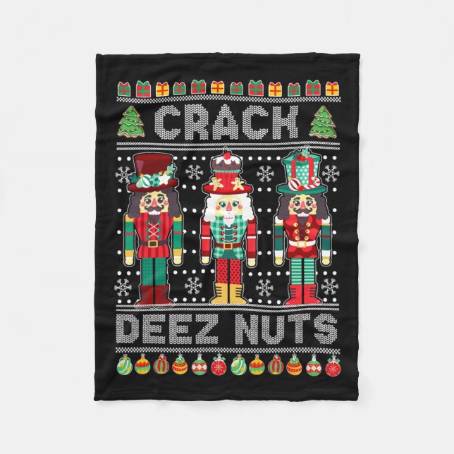 Manta Polar Deez Nutcracker Navidades feos navideños (Anverso)