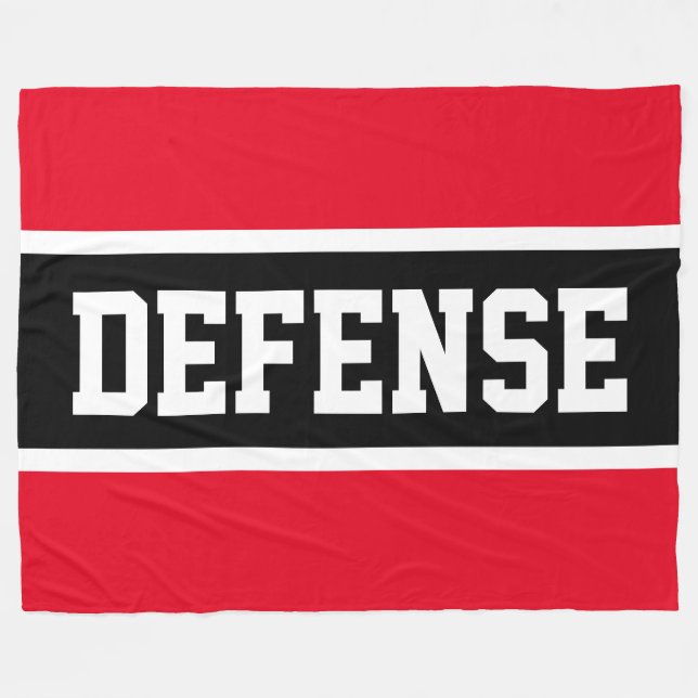 Manta Polar DEFENSA Audaz Esporádica Brillante Rojo Negro Raya (Frente (Horizontal))