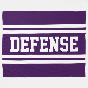 Manta Polar DEFENSA Negrita Atlética Morado Blanco Rayas de Ca
