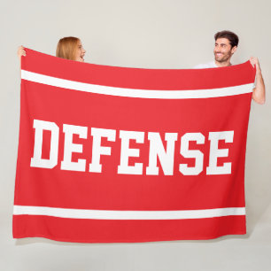 Manta Polar DEFENSA Texto Blanco Deportivo Rayas En Rojo Brill