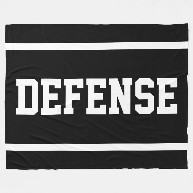 Manta Polar DEFENSE Athletic White Text Stripes On Bold Black (Frente (Horizontal))