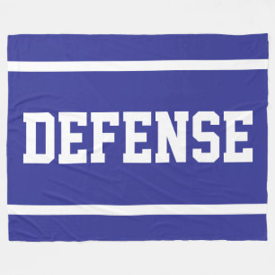 Manta Polar DEFENSE Atleta Texto Blanco Rayas En Azul Profundo