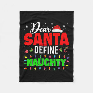 Manta Polar Define Naughty Funny Xmas Lights Naughty Santa Fam